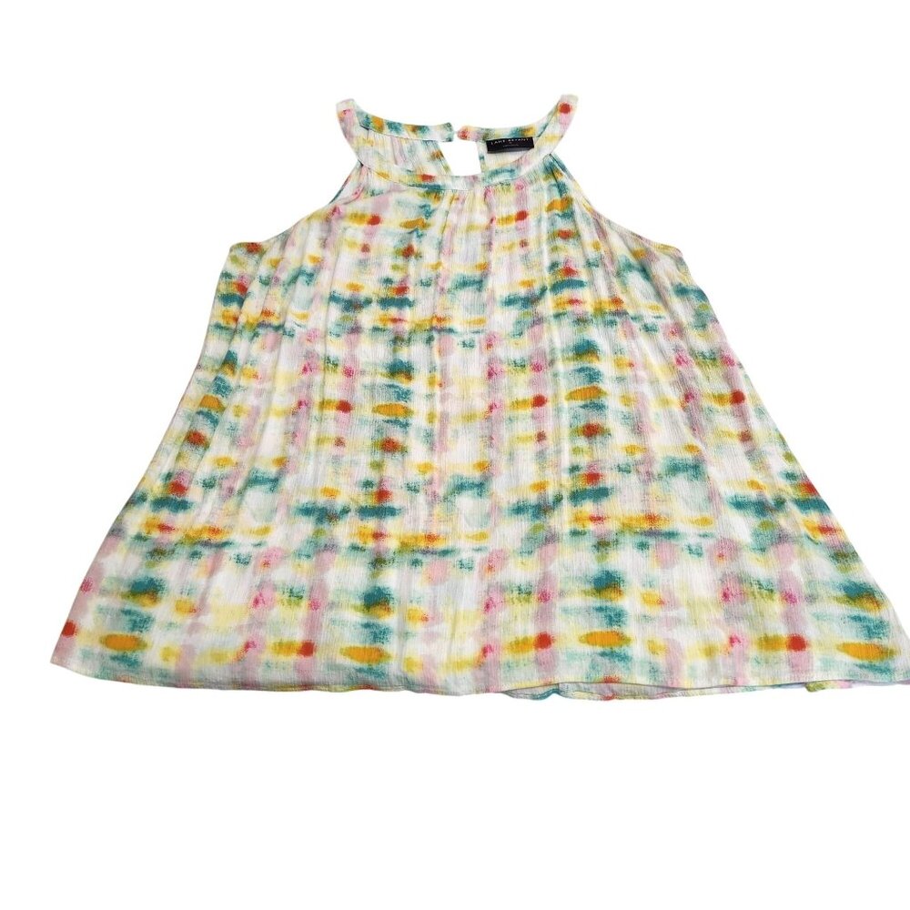 Lane Bryant Womens Plus 20 Multicolor Sleeveless Tie-Dye Print Tank Top 3701